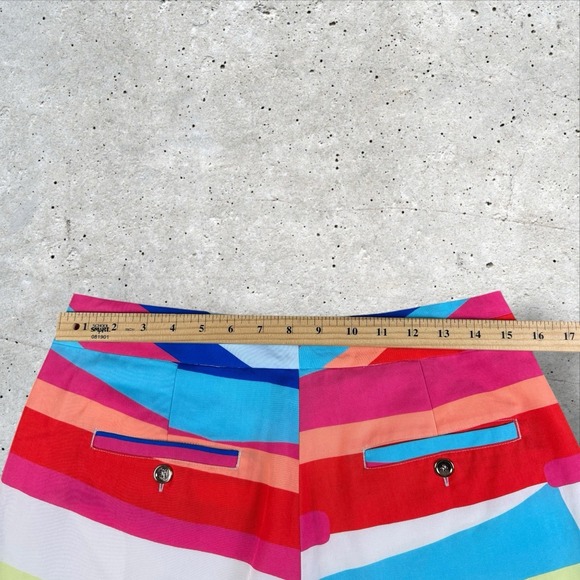 Crosby by Mollie Burch‎ Flat Front Rainbow Colorful Stripe Stripe Shorts Sz 4 - Picture 4 of 5